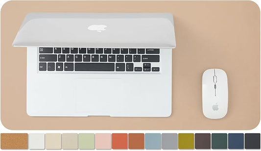 Cork Apricot Desk Mat - Dual-Sided Desk Pad for Office and Home - Desk Organization and Accessories - Ideal for Large Mouse Pad and Desk Mats on Top of Desks(23.6"x 11.8")-NeatNest