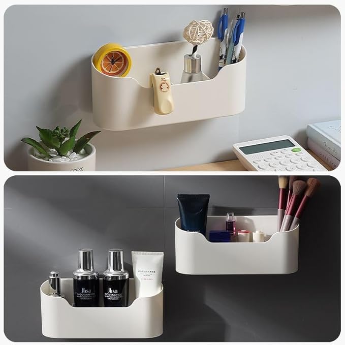 2 Pack Wall Mount Folder Holder File Organizer, Cabinet Door Organizer No Drilling File Holder Hanging File Mail Organizer Magazine Storage for Office Kitchen Bathroom Bedroom Garage