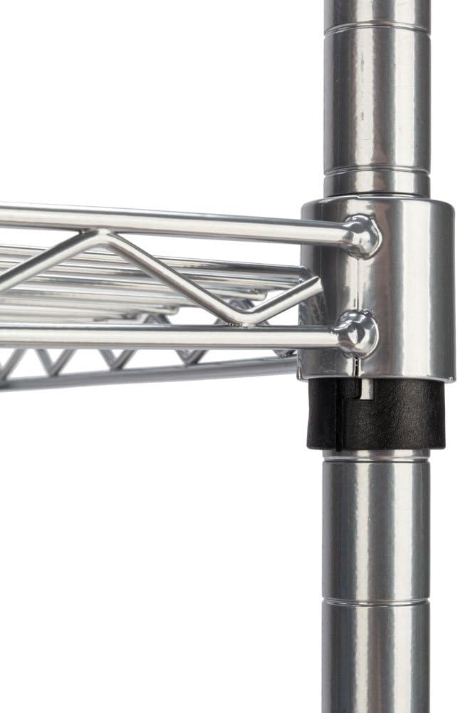 4 Tier Adjustable Storage Shelf Metal Storage Rack Wire Shelving Unit Storage Shelves for Pantry Closet Kitchen Laundry Bathroom (Silver17-4-Tier)