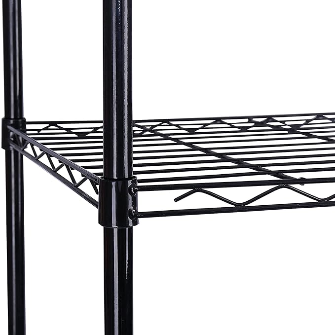 HOMEFORT 5-Tier Wire Shelving Unit, Extra Wide Metal Storage Rack, Free Standing Rack, Durable Organizer Perfect for Pantry Closet Kitchen Laundry Organization in Black, 29" W x 14" D x 61" H