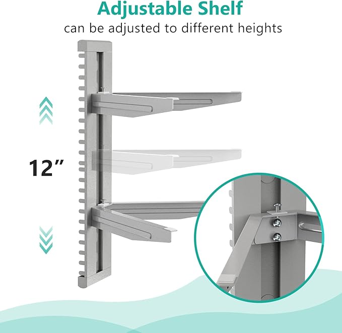 WALI Floating Entertainment Center Shelves, Holds Up to 17.6lbs, TV Shelf with Strengthened Tempered Glasses for DVD Players, Cable Boxes, Games Consoles, TV Accessories (CS202S), 2 Shelf, Silver