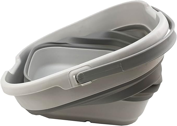 SAMMART 9.5L (2.5 Gallon) Collapsible Rectangular Handy Basket/Bucket (Grey)-NeatNest