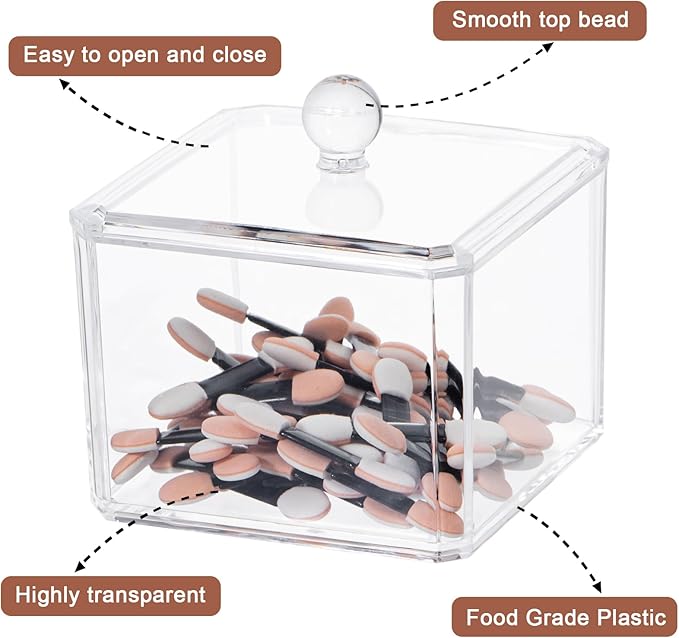 dedoot Plastic Drawer Organizer, Clear Acrylic Vanity Desk Storage and Organizer, Bathroom Display Storage Container with Lid for Jewelry, Small Items 3.74x3.54X2.55 Inch-NeatNest