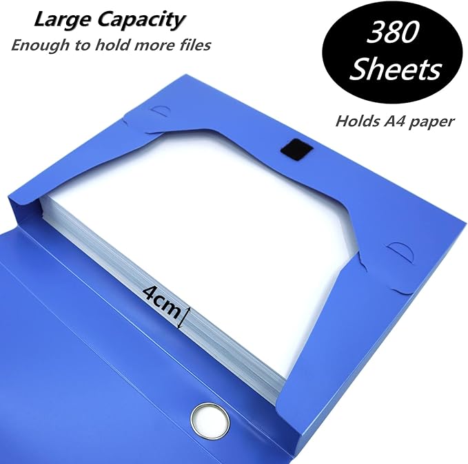 A4 Document Box Plastic Archive Cases with Lid, 31×24x4 cm, File Folder Organizer Document Storage File Boxes for Office, School, Letter Size Paper (Blue (8 Packs))