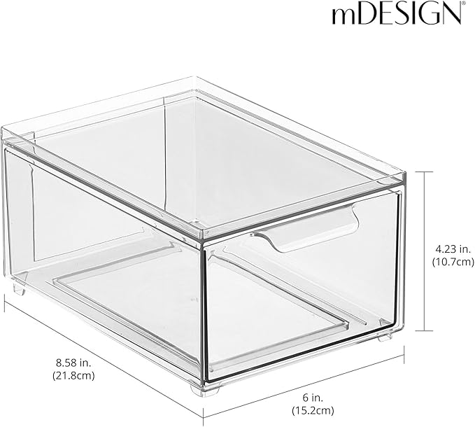 Clarity Pantry Stacking Drawer 8 x 6 x 4 M8 (Pack of 8) - Clear-NeatNest