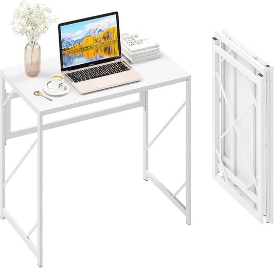 Elephance Folding Desk Writing Computer Desk for Home Office, No-Assembly Study Office Desk Foldable Table for Small Spaces-NeatNest