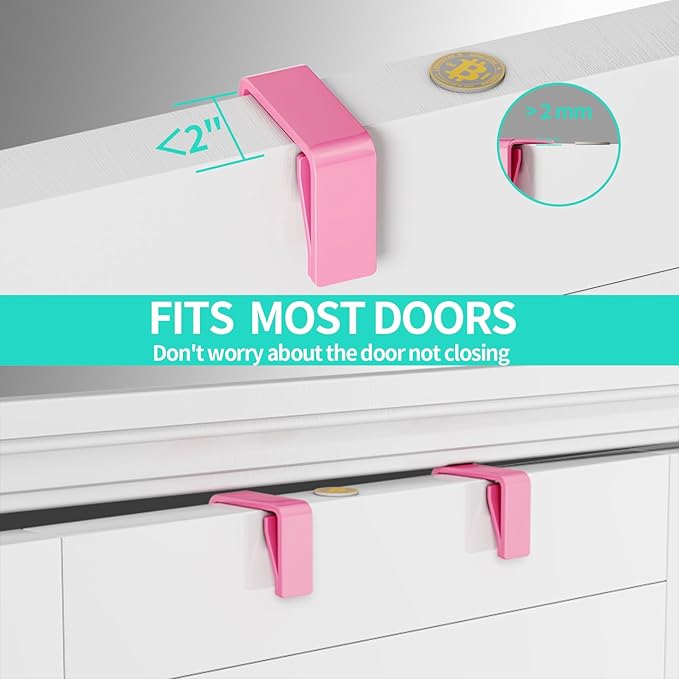 HapiRm Over Door Organizer Storage - Hanging Door Organizer with 4 Metal Large Capacity Baskets and Adjustable Coat Hook for Bathroom Bedroom Kitchen Pantry Closet Cabinet-NeatNest