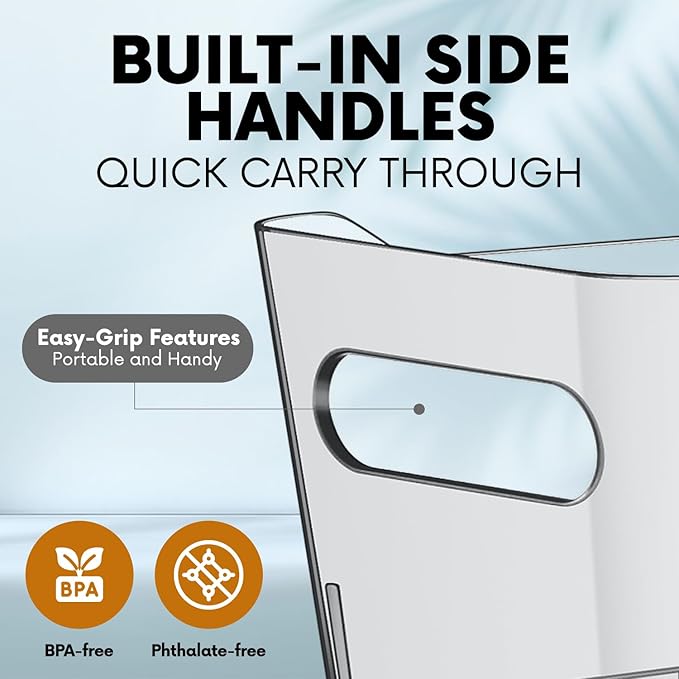 Clear Plastic Storage Bins with Labels, Pantry Organizers and Storage Containers Fridge Organizer Bins Kitchen Cabinet Organization for Organizing Medicine Cabinet Organizer Bin Bathroom Refrigerator-NeatNest