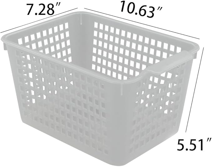 Clear Plastic Storage Bins/Basket Organizer for Home Bathroom Kitchen, 6-Pack-NeatNest