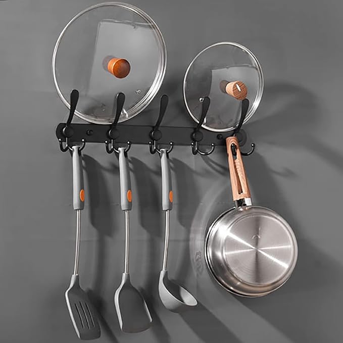 Coat Rack Wall Mounted,5 Tri Stainless Steel Coat Hook for Coat Hat Robes Towel in Mudroom Entryway (Black, 2 Pack 5 Hook)-NeatNest