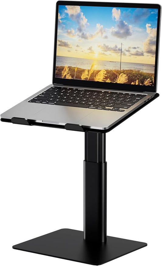 BESIGN LSX6 Computer Holder Stand, Ergonomic Adjustable Notebook Riser for Standing Work, Compatible with Air, Pro, Dell, HP, Lenovo More 10-14" Laptops, Black-NeatNest