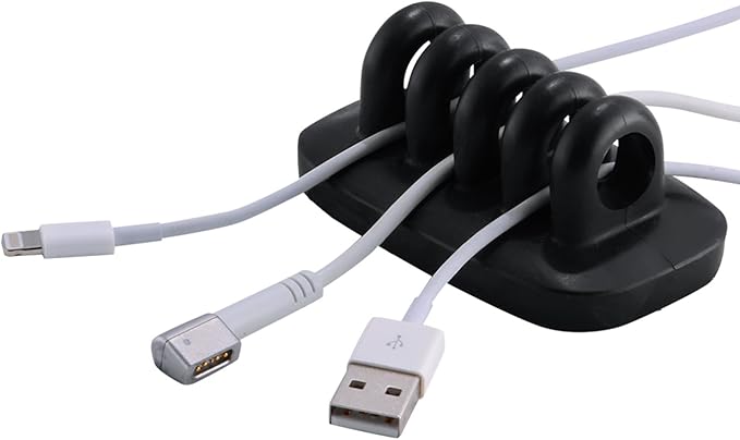 Cable Clip Holder Weighted Desktop Cord Management Fixture (Black)-NeatNest