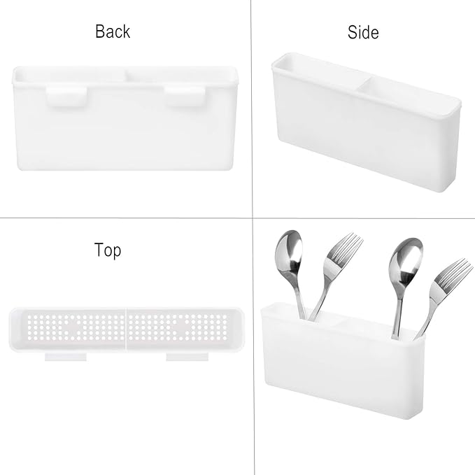 iPEGTOP Expandable Multifunctional Dish Drying Rack, Over The Sink, in Sink Or On Counter Dish Drainer Rack Organizer Shelf with White Utensil Silverware Holder, Rustproof Stainless Steel