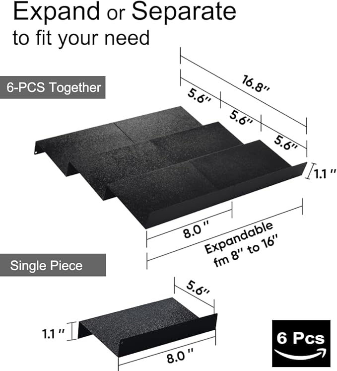 Artibear Expandable Spice Rack Drawer Organizer for Kitchen Cabinets, Set of 6, ABS-NeatNest