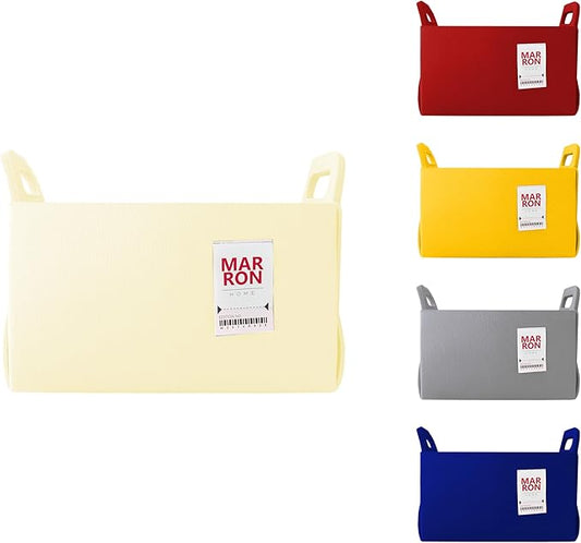 Collapsible Vanilla Felt Storage Bin Medium 11"x7.1"x7.1" – Foldable Basket with Handles for Closet, Toy Storage, Laundry Room Organization, Decorative Storage Bins for Shelves Storage-NeatNest