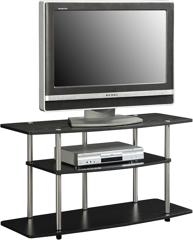 Convenience Concepts Designs2Go No Tools 46 inch 3 Tier Wide TV Stand, Black-NeatNest