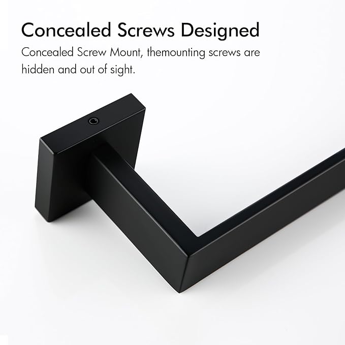 BANOLUX Towel Rack, 32-Inch Single Towel Bars for Bathroom, Towel Racks for Bathroom Wall Mounted SUS304 Stainless Steel Hand Towel Holder Heavy Duty, Matte Black Towel Bar 2 Pack, A7-TB-MB-32IN-2PACK