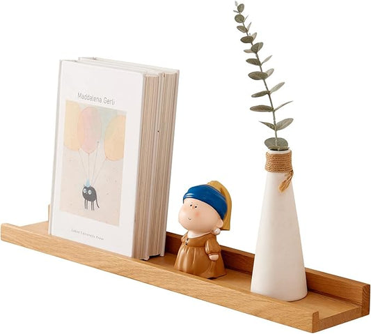Floating Shelf for Wall Natural Oak Wood Wall Shelves 24 inches, Display Picture Ledge Shelf for Bedroom Living Room Bathroom Office Kitchen Wall Storage Shelves-NeatNest