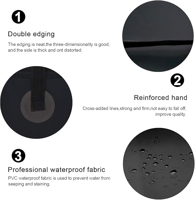 Collapsible Bucket with Handle, Lightweight Folding Water Container, Portable Collapsible Bucket for Fishing, Camping, Hiking, Backpacking, Outdoor Survival, Car Washing Black 12L-NeatNest