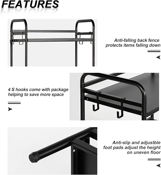 HDANI Storage Shelves, 5-Tier Metal Storage Rack with Shelf,Shelf Organizer,Garage Standing Shelving Unit for Laundry,Bathroom,Kitchen,Pantry, Closet,23.6''W X 13.8''D X 63''H,Black