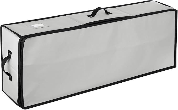 Hearth & Harbor Wrapping Paper Storage Container - Christmas Storage Bag with Interior Pockets - Gift Wrap Organizer Fits Up to 22 Rolls of 40" - Tear Proof, Silver-NeatNest