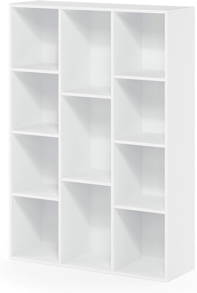 Furinno Luder Bookcase / Book / Storage , 11-Cube, White-NeatNest