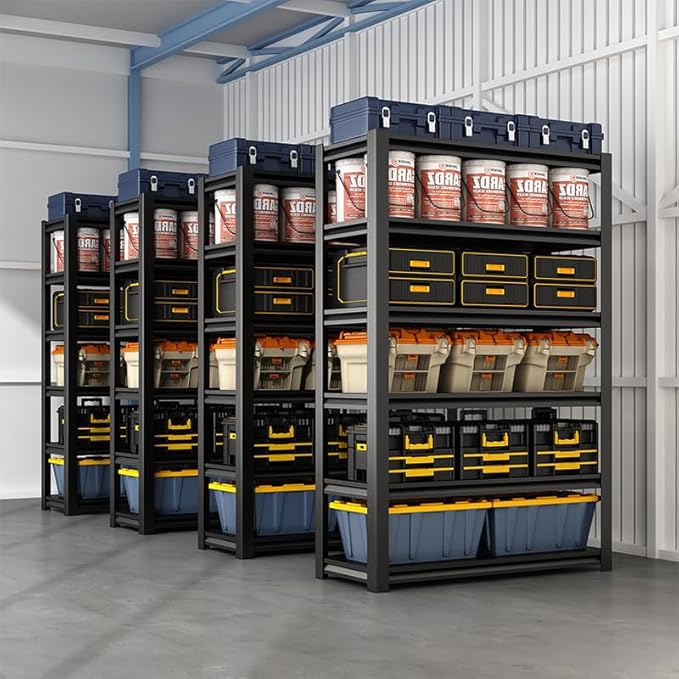 39" W Garage Shelving,5-Tier Heavy Duty Shelving Unit,3000LBS Adjustable Metal Storage Shelves,Storage Rack Units for Industrie,Shed,Warehouse,Basement,Black,39" W x 18" D x 72" H-NeatNest