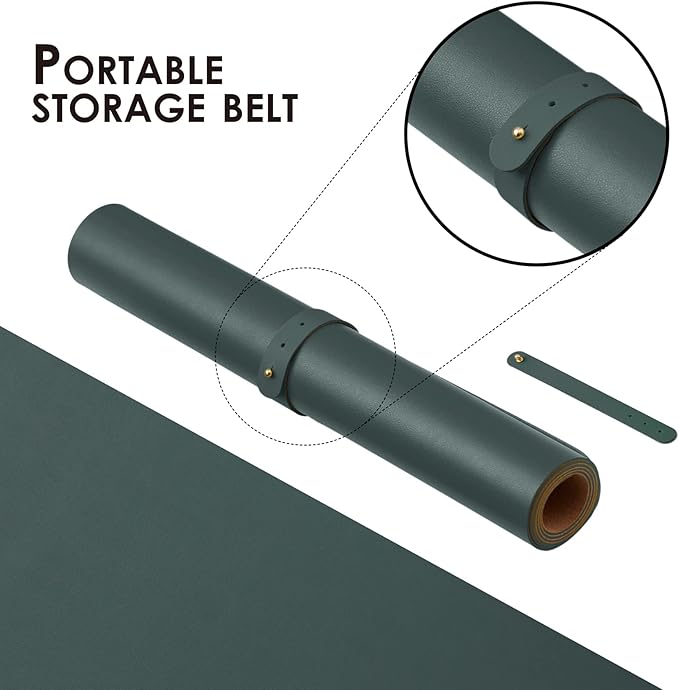 Cork Desk Mat - Dual-Sided Desk Pad for Office and Home - Desk Organization and Accessories - Ideal for Large Mouse Pad and Desk Mats on Top of Desks(Dark Green,80cmx 40cm)-NeatNest