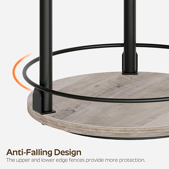 3-Tier Lazy Susan Organizer, Rotating Spice Rack, Spinning Organizer, Industrial Turntable Spice Rack Organizer for Cabinet, Kitchen Countertop, Greige and Black SR23BG-NeatNest