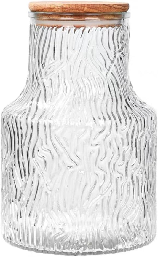 ANSQU Vintage Large Glass Storage Jar, 59 FL OZ Glass Food Storage Container, Cookie Jar
