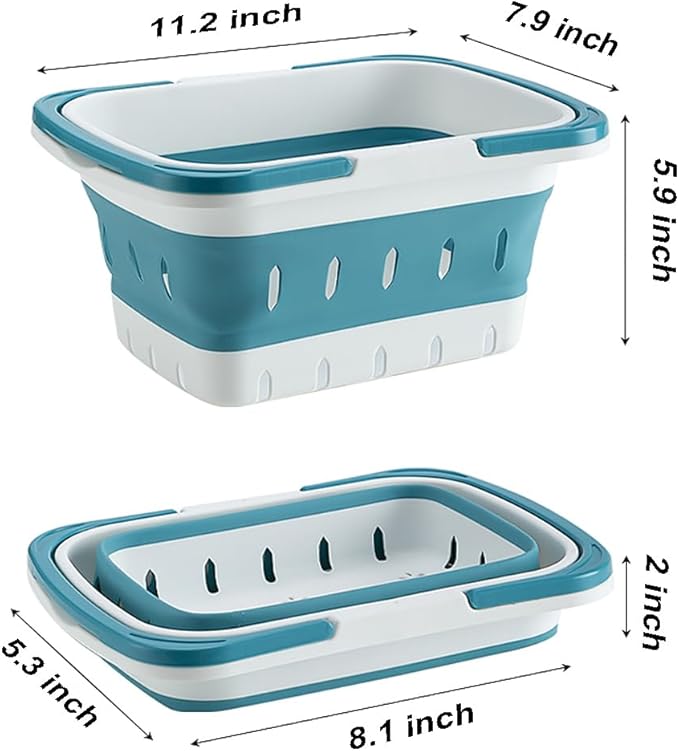Foldable Plastic Shower Caddy Basket 2 Pcs, Portable and Durable Toiletries Caddy with Handles Ideal for Dorm, Bathroom, Cleaning, Kitchen, Camping, Waterproof, Easy to Clean (Grey 2 pack)-NeatNest