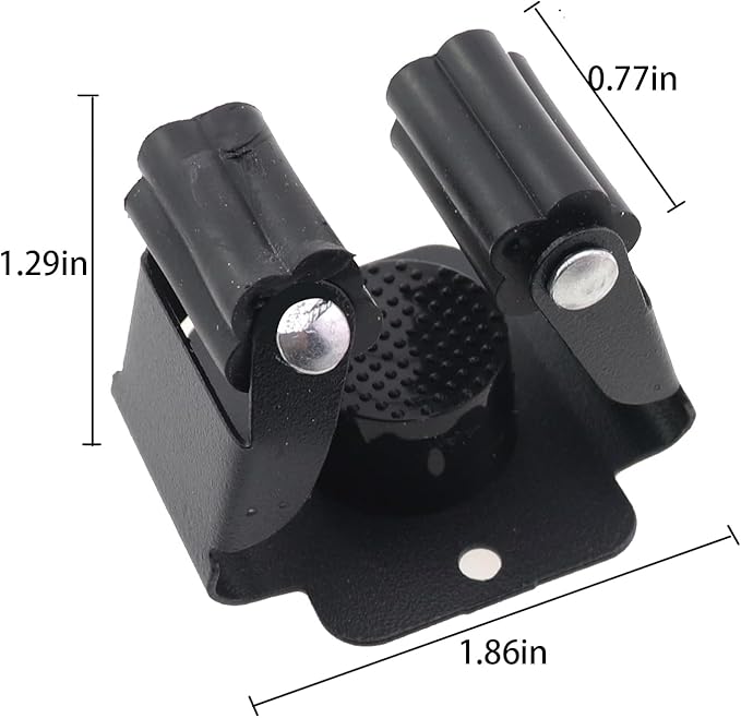 6PCS Broom Holder Wall Mount 50mm Dustpan Gardening Tools Mop Clip Broom Holder Wall Mount for Garage Garden Shed Storage System Laundry Home Kitchen Organizer Black