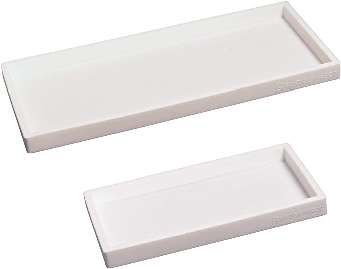 Countertop and Vanity Tray - 2 PC (11” and 7”) Shatterproof Silicone Kitchen and Bathroom Trays for Counter, Kitchen Soap Dispenser Tray, Vanity Trays for Bathroom, Perfume Key Tray-NeatNest