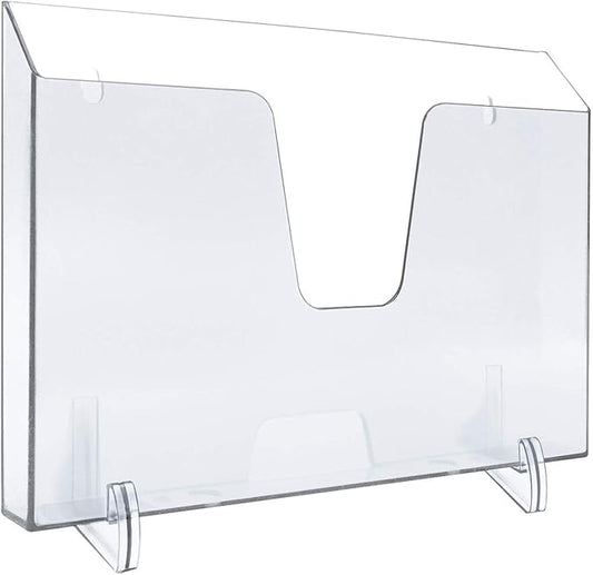 Acrimet Pocket File Holder Horizontal Design Brochure Display (for Wall Mount or Countertop Use) (Removable Supports Included) (Letter Size) (Clear Crystal Color)