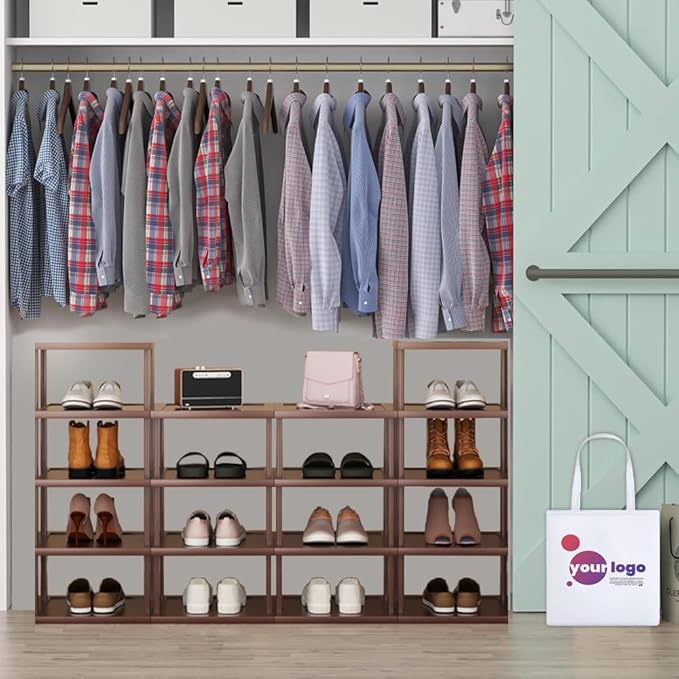 Vertical Shoe Rack-Tall Narrow Shoe Rack Organizer for Small Spaces,17Tier Bamboo Shoen Shelf for Entryway,Closet,Corner,Doorway,Skinny Shoe Shelf Space Saving Shoe storage,Free Stackable DIY-NeatNest