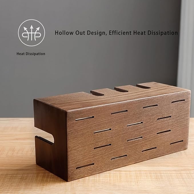 Cable Management Box-Large Cable Box and Cord Organizer Box for Power Line-Wooden Cable Box Organizer and Cord Hider Box-Wire Management Box and Hide Cords Desk
