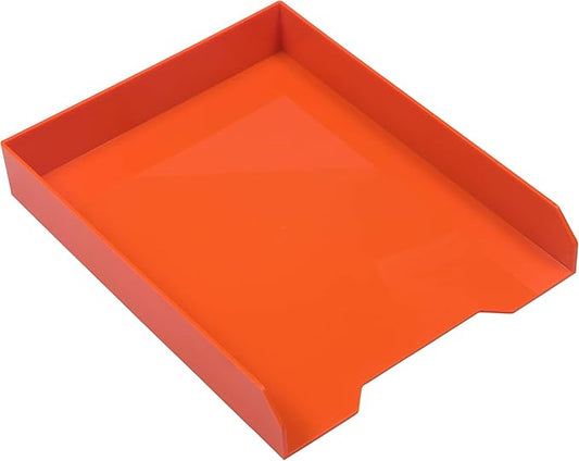 JAM PAPER Stackable Paper Trays - Orange - Desktop Document, Letter, & File Organizer Tray - Sold Individually-NeatNest