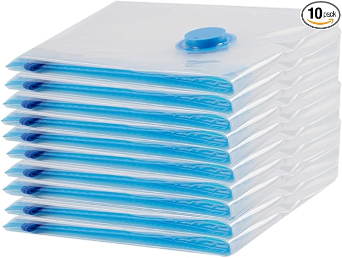 Vacuum Storage Bags,10 Pack (10 Large Bags) Zip Seal Space Saver Bag for Travel Clothes,Blanket,Duvets,Pillows,Comforters-NeatNest