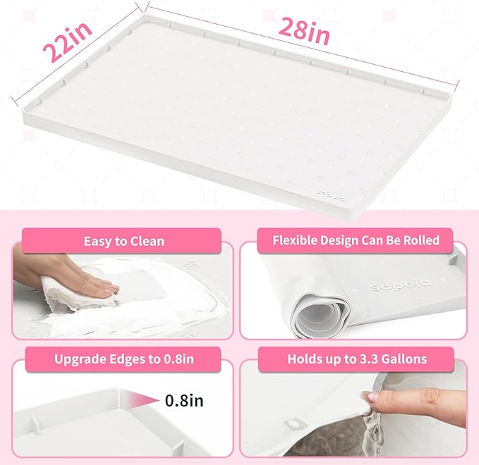 Sdpeia Under Sink Mat for [28" x 22"] Cabinet, Upgraded Silicone Waterproof Mat Kitchen Cabinet Liner Cabinet Protector Kitchen Organizers and Storage-NeatNest