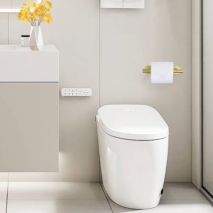 Brushed Gold Toilet Paper Holder Wall Mount, Double Base Large Toilet Paper Roll Holder Stainless Steel Bathroom Hardware Accessories, Commercial Toilet Paper Dispenser-NeatNest