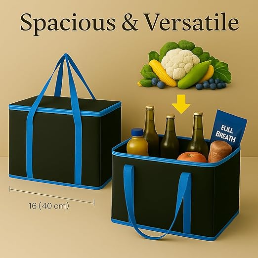 2-Pack Trunk Organizer for Car - Car Organizer, Foldable Trunk organizer for SUVs & Sedans, Sturdy Car Organization for Car Accessories, Tools, Sundries, Black, 2 Compartments insulated picnic basket-NeatNest