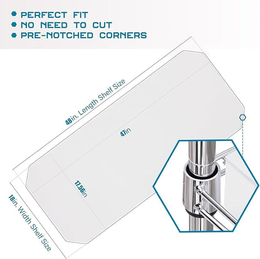 BRIAN & DANY Wire Shelf Liner 18" X 48", Heavy Duty Shelf Liners for Wire Shelving, Waterproof Protector Mats, Set of 6, Transparent-NeatNest