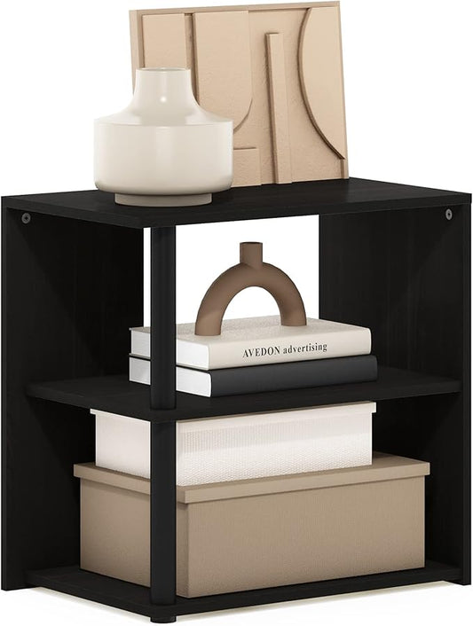Furinno Romain 2-Tier End Table, Espresso/Black-NeatNest