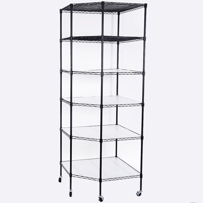 6 Tier Adjustable Storage Shelf Metal Storage Rack Wire Shelving Unit Storage Shelves Metal for Pantry Closet Kitchen Laundry