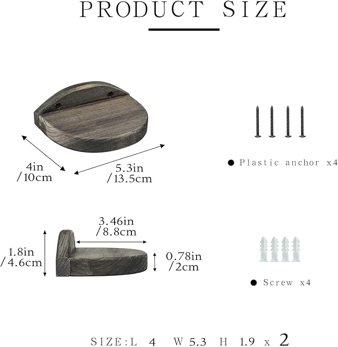 Freezing point Small Floating Shelves for Wall Set of 2 Semicircle Wood 4Inch Mini Wall Shelf Decor Plant Display Collectibles Mounted Kitchen Bathroom Bedroom Corner Decorative Storage Tiny Stand