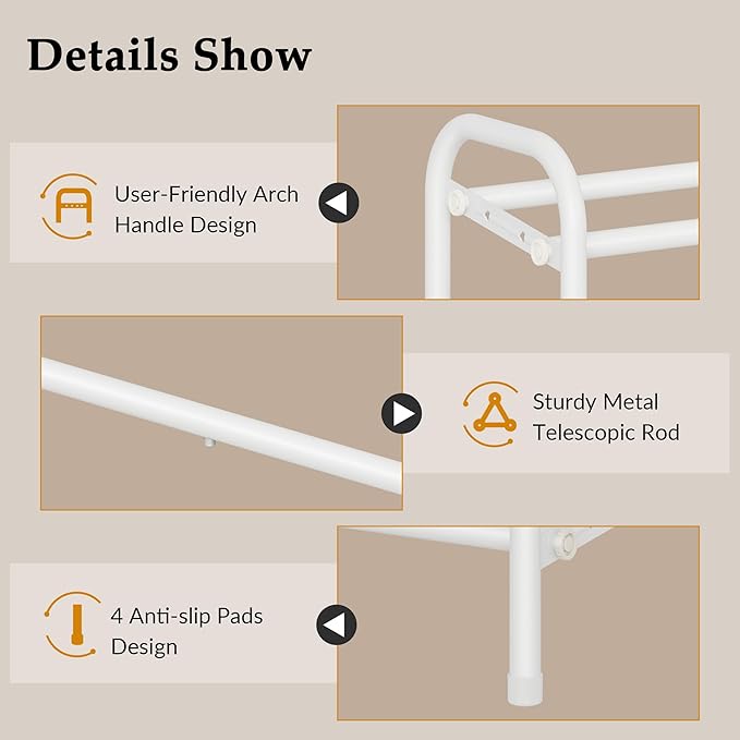 Shoe Rack for Closet,4 Tier Shoe Organizer, 28“ Metal Shelf Can Expandable to 42“, for Bedroom, Entryway, Living Room, Garage, Adjustable to 24 Pairs Shoes, White-NeatNest