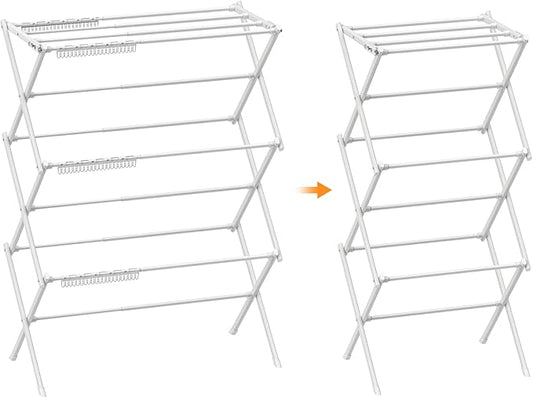 Foldable Drying Rack Clothing,Clothes Drying Rack Folding Indoor and Outdoor Rack,Laundry Drying Rack Collapsible-White…