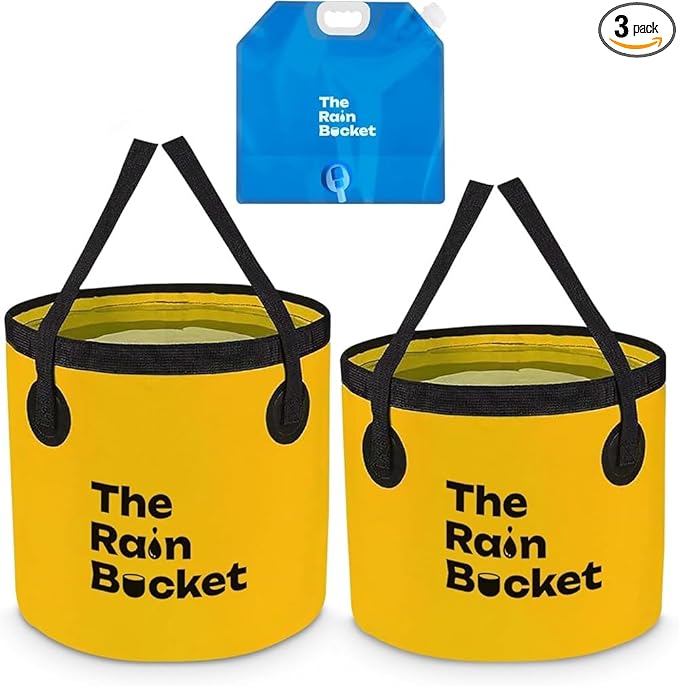 Collapsible Foldable Buckets with Handles – 3-Piece Set (10L & 15L) Bucket + 10L Water Bag with Faucet – Waterproof PVC Wash Basins for Camping, Fishing, Hiking, Car Wash – Portable & Leakproof-NeatNest