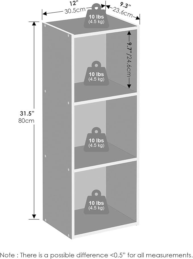 Furinno Reed 3-Tier Open Shelf Multipurpose Closet & Clothing Storage, Storage Organizer, Blackwood-NeatNest