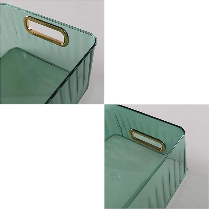 Clear Pantry Storage Organizer Bins, Green, 6 Packs-NeatNest